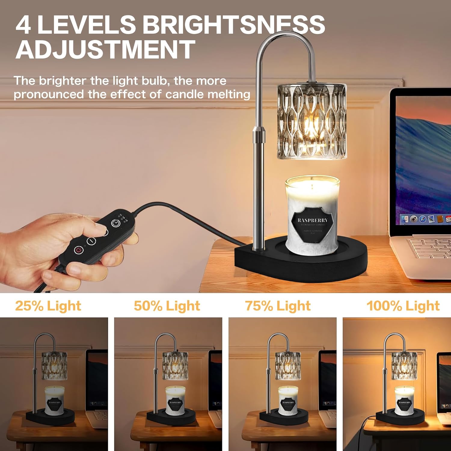 Candle Warmer Lamp with Timer, Adjustable Height, Dimmable Y578178