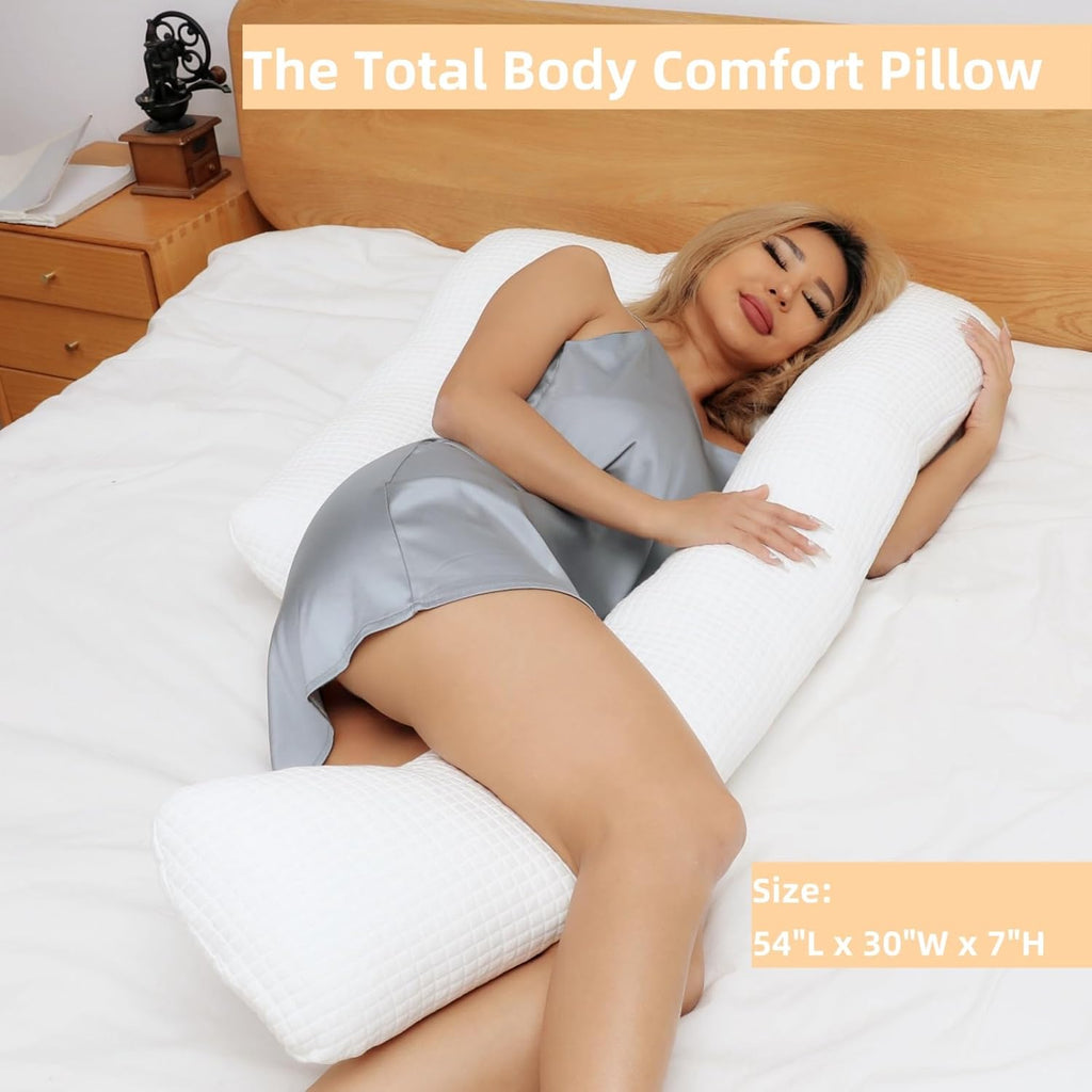 Full Body Pillow for Side and Back Sleepers, White L12535