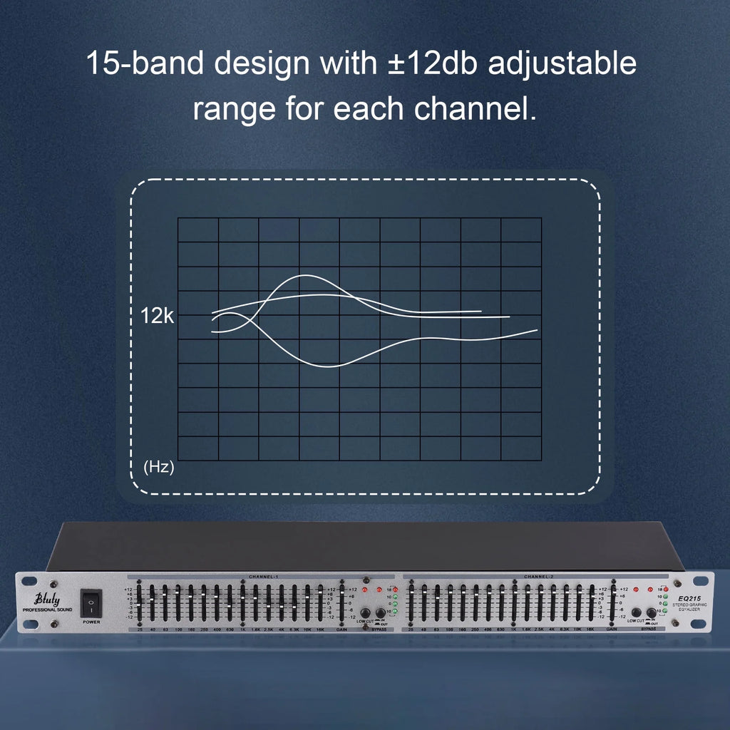Dual Channel 15-Band Graphic Equalizer, 1U Rack Mount J604