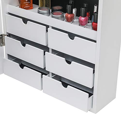 Jewelry Armoire Organizer with LED Lights and Full-Length Mirror D503