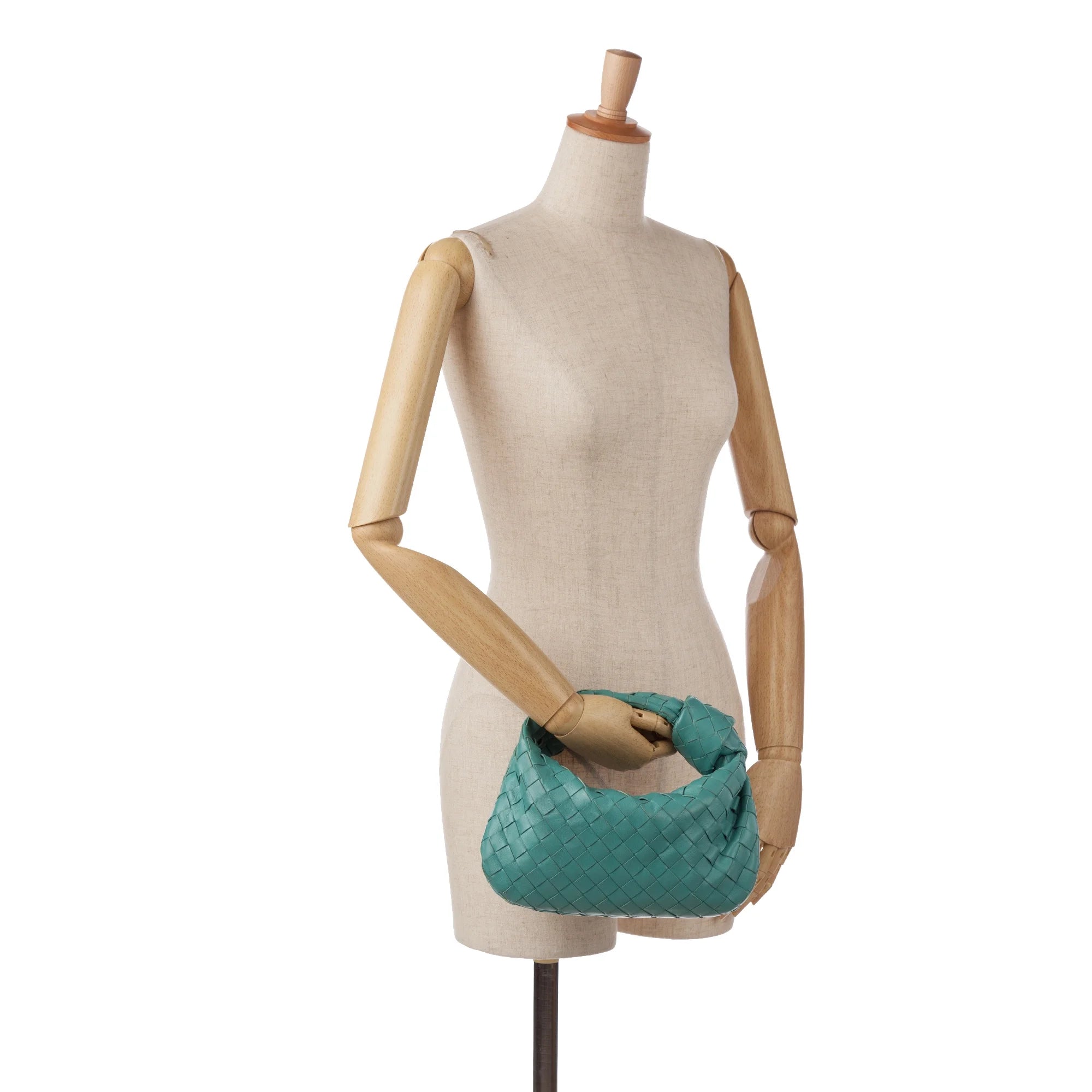 Pre-Owned Mini Intrecciato Calf Leather Blue Handbag Top Handle L42616