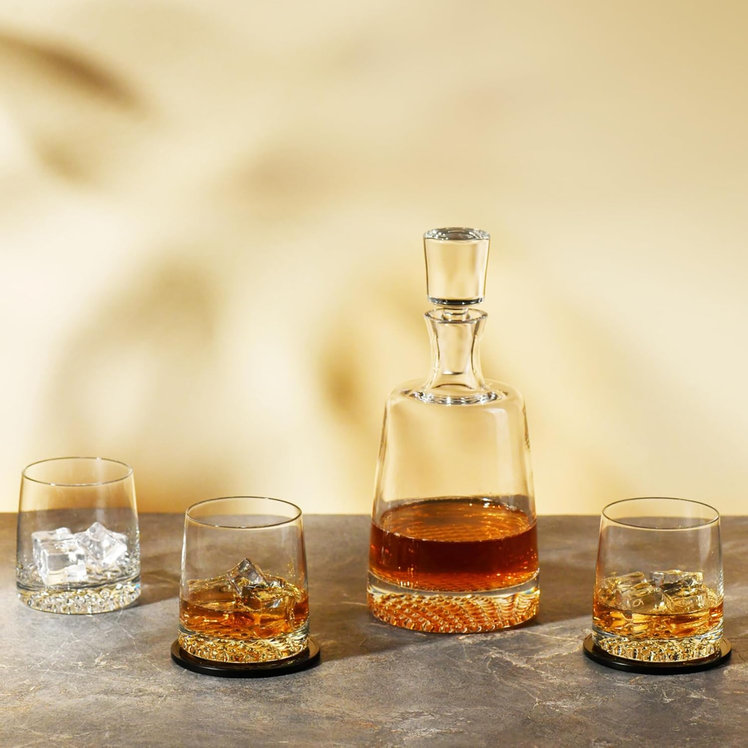 Whisky Glass Decanter Set with Crystal Carafe and 6 Glasses L8815