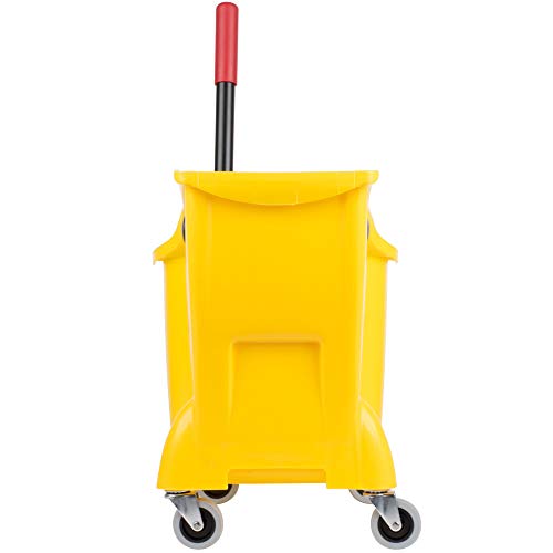 31 QT Tandem Mop Bucket and Wringer Combo on Wheels, Yellow M495