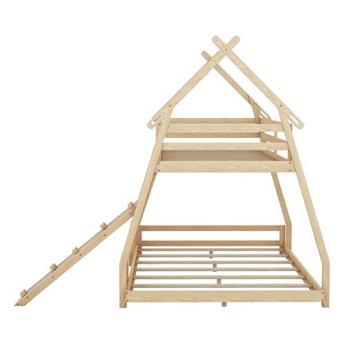 Loft Bed with Storage Shelves and Ladder for Kids Teens, Gray B47121