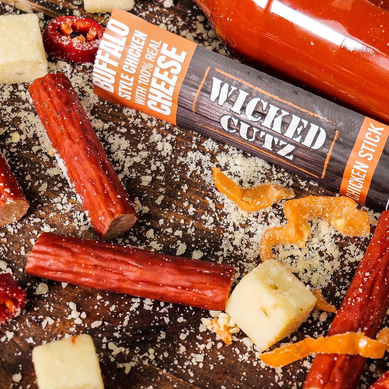 Beef Jerky Sticks, Protein-Rich, 6-Flavor Variety Pack, 18-Pack F114469