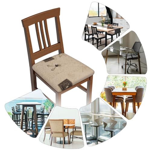 Stretch Dining Chair Seat Covers Set of 6, Washable Slipcovers F6893
