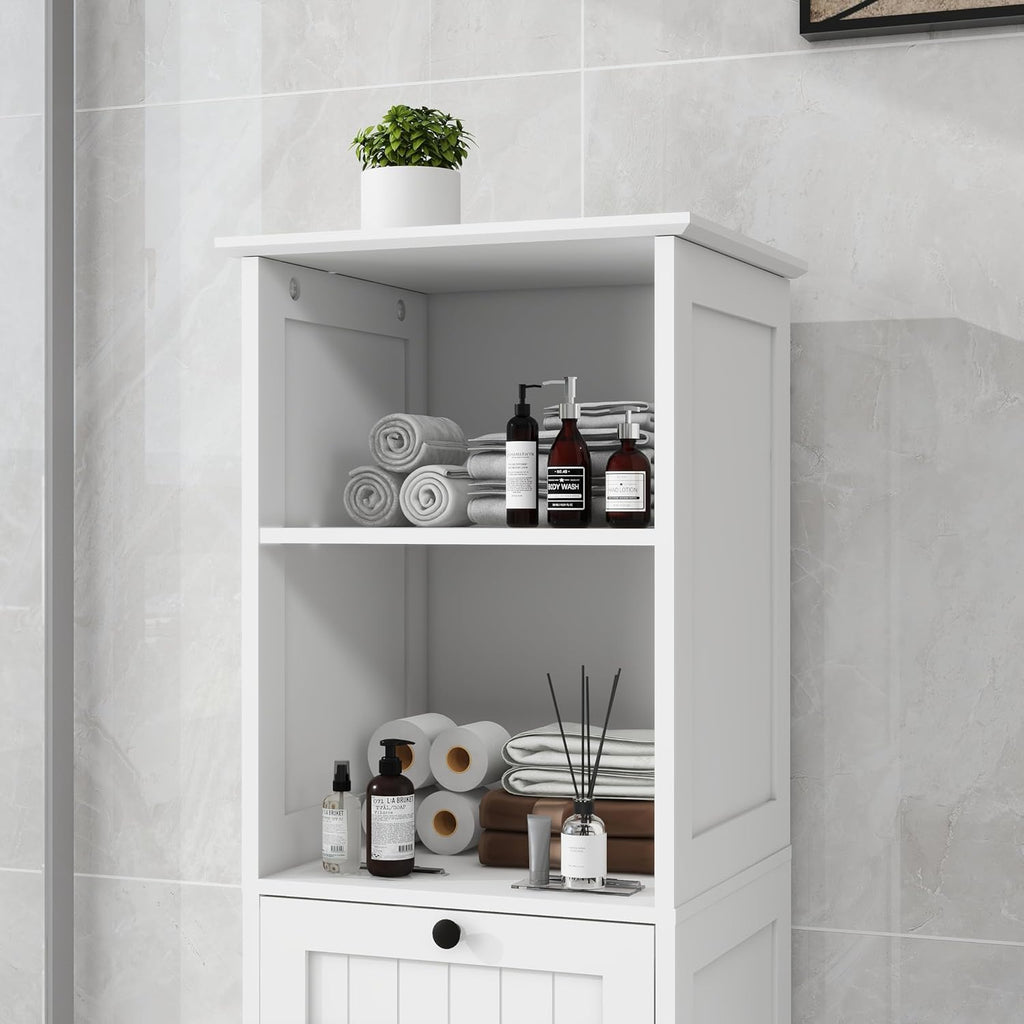 Laundry Sorter Cabinet with Tilt-Out Basket Drawer, White E15416