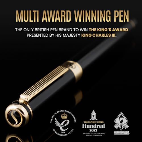 Luxury Fountain Pen with Chrome Finish, Medium Nib, Gift Set Z27727