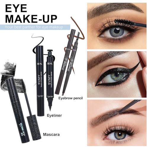 All in One Makeup Kit with Eyeshadow Palette, Lipstick & Eyebrow Pencil X76374