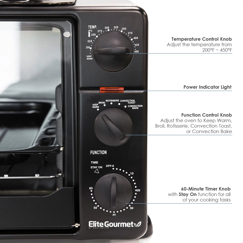 6 Slice Toaster Oven Broiler with Rotisserie Grill and Griddle I46450