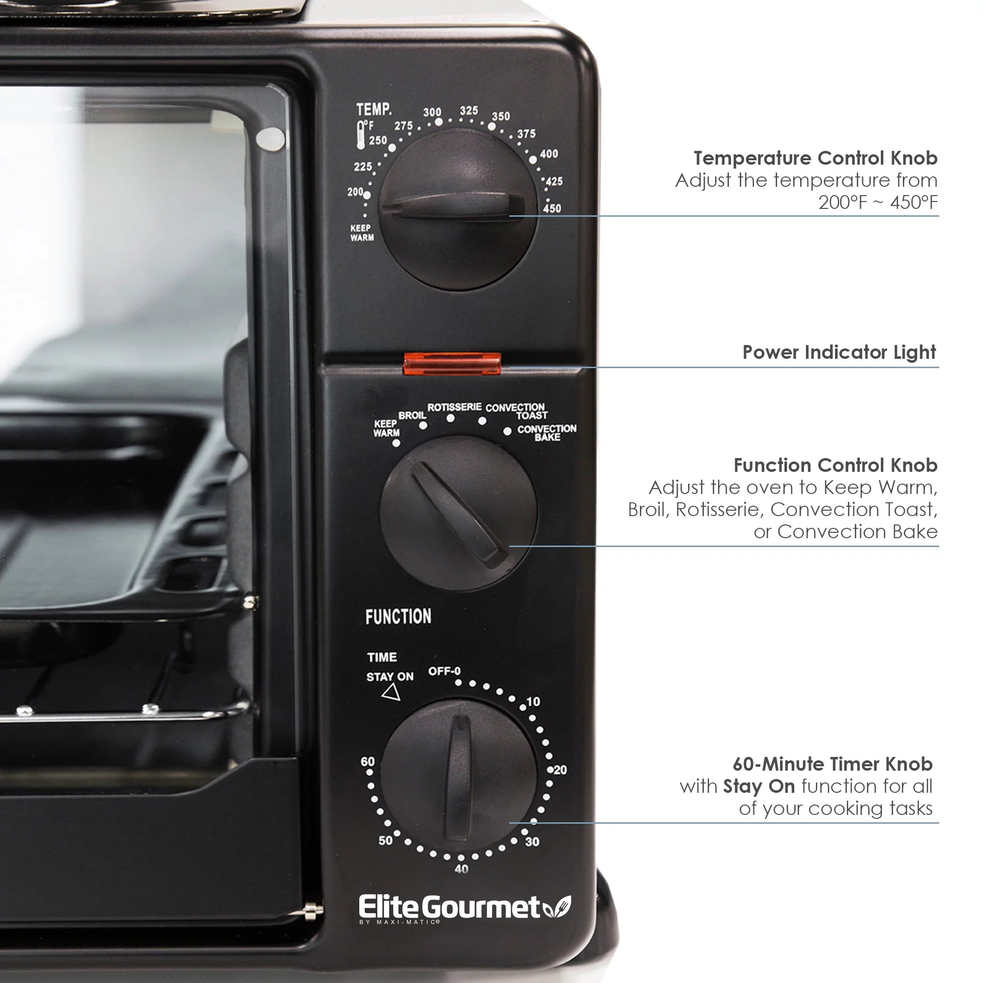 6 Slice Toaster Oven Broiler with Rotisserie Grill and Griddle I46450