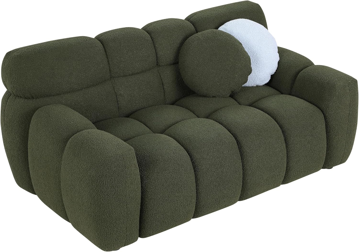 Modern Loveseat Sofa Olive Green Recliner Couch with Pillows Z75210