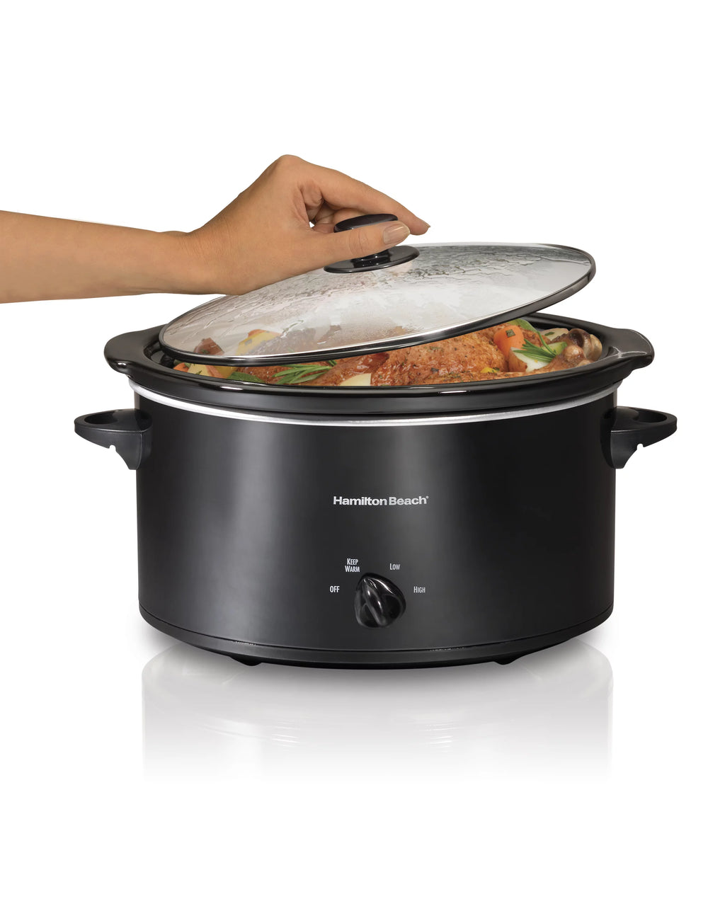 Portable Slow Cooker, 5 Quart, Removable Crock, Black F481