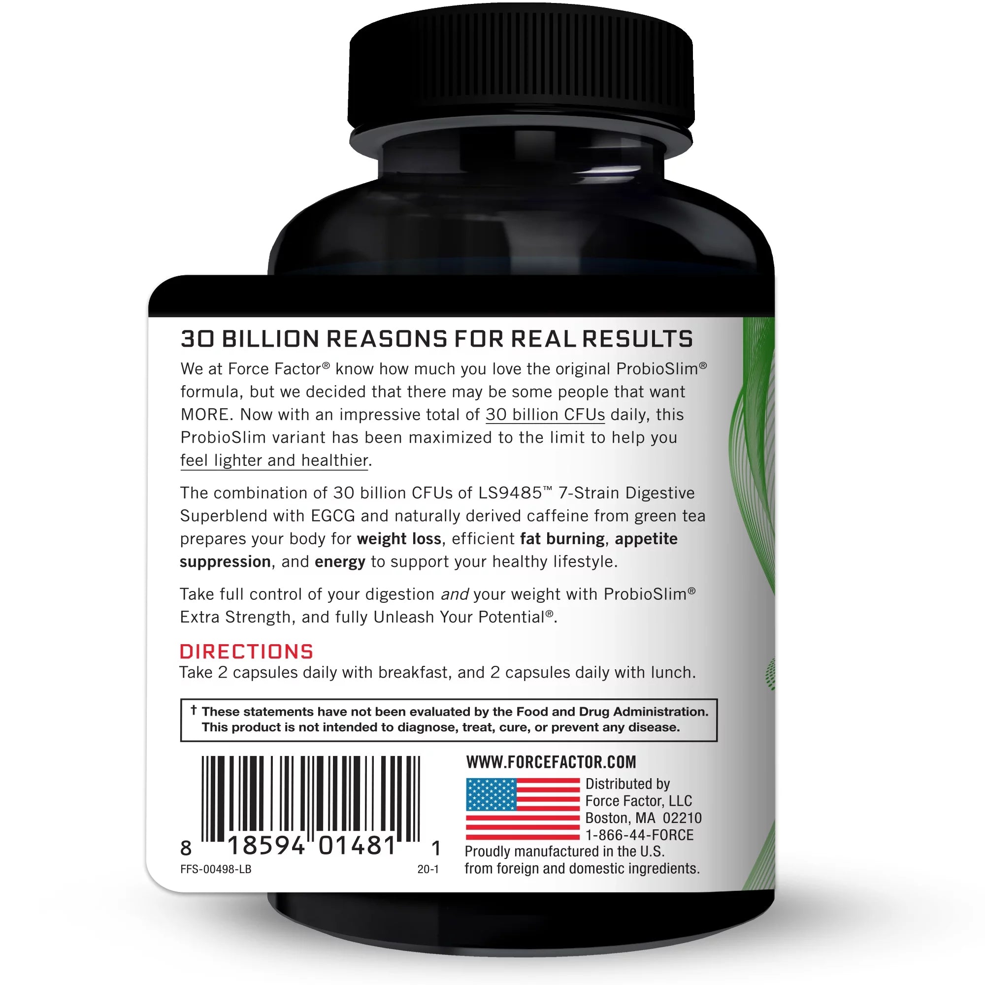 Probiotic Supplement, 30 Billion CFUs, 120 Capsules X85980