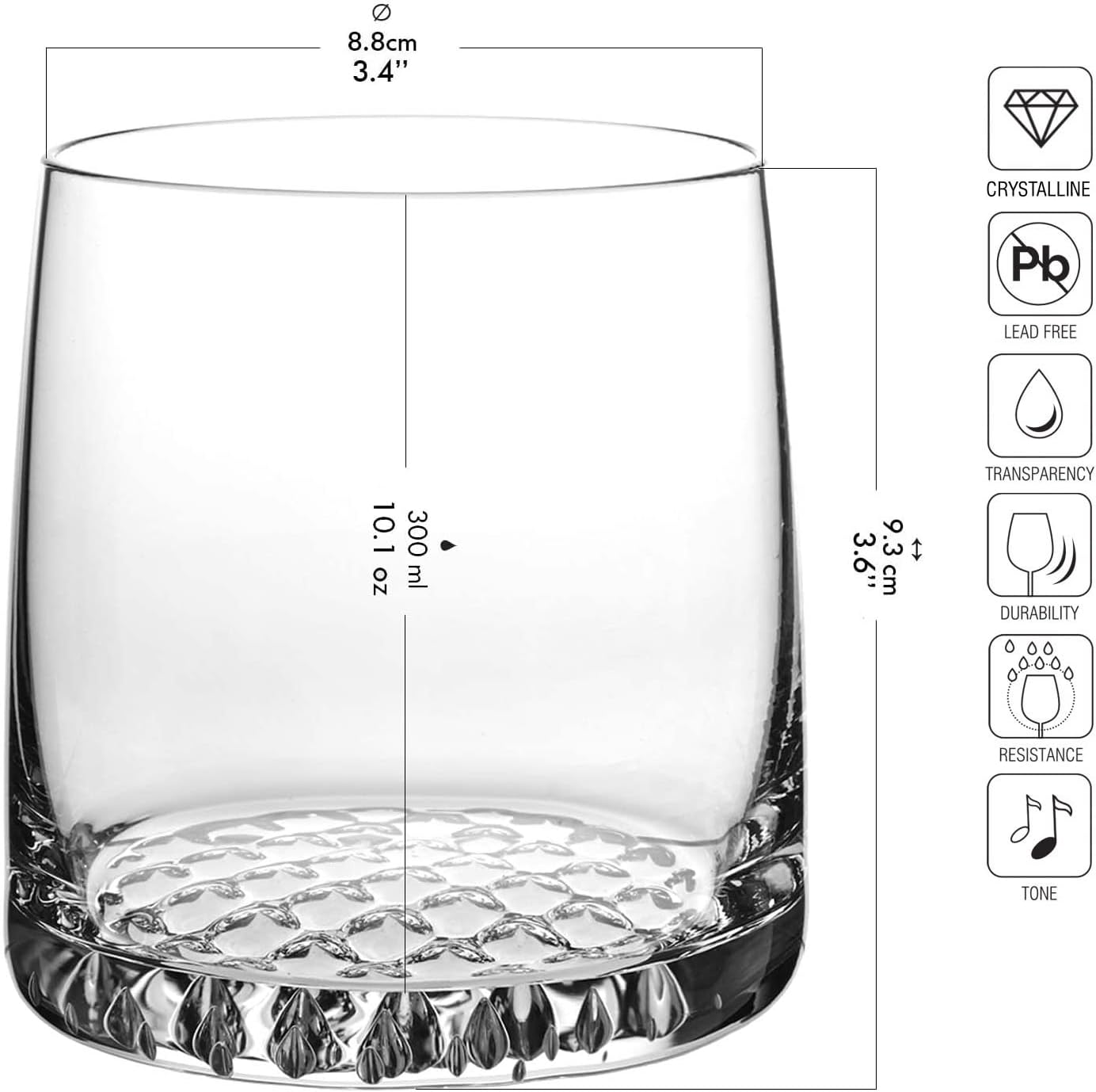 Whisky Glass Decanter Set with Crystal Carafe and 6 Glasses L8815