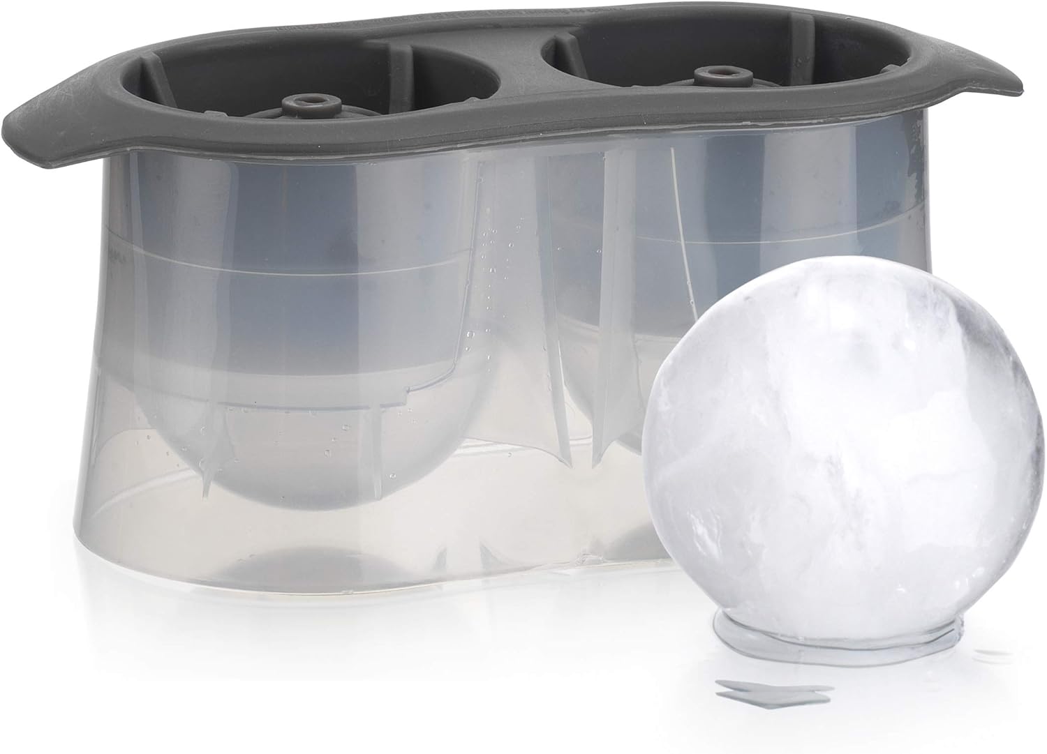 Whiskey Glasses with Ice Ball Sphere Mold, Set of 2 Q28746