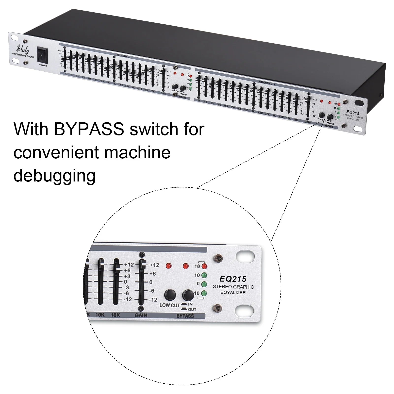 Dual Channel 15-Band Graphic Equalizer, 1U Rack Mount J604