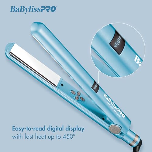 Nano Titanium Flat Iron Hair Straightener, 1" Digital for All Hair Types U7235
