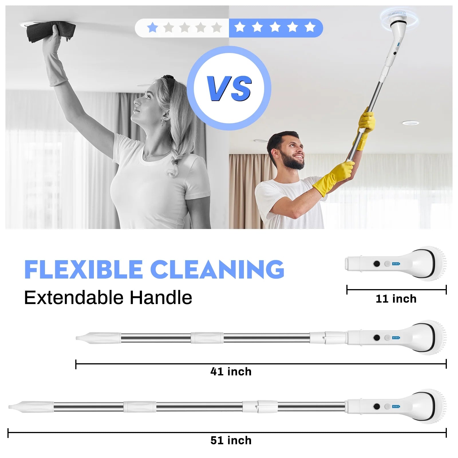Electric Spin Scrubber for Bathroom, Shower Cleaning Brush Kit S35266