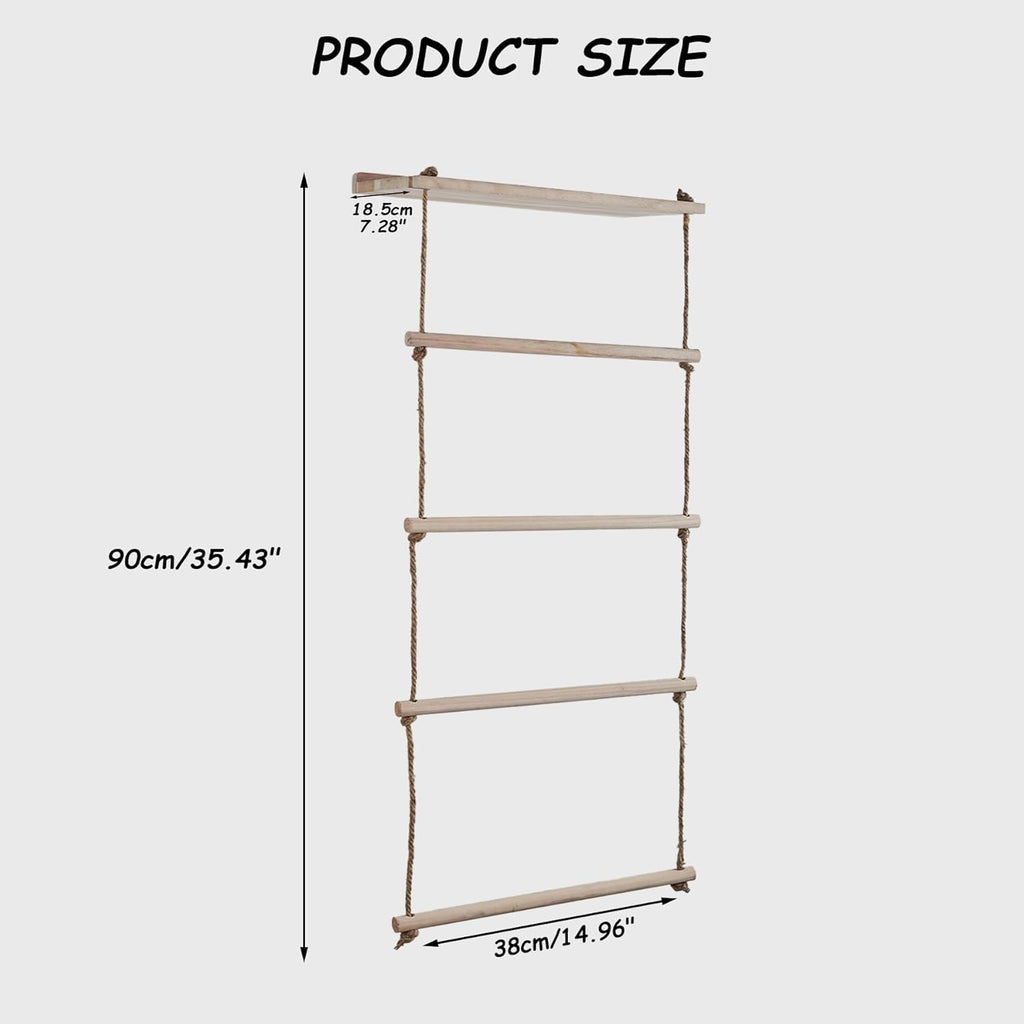 Wooden Blanket Ladder for Living Room, Bedroom, and Bathroom W177498
