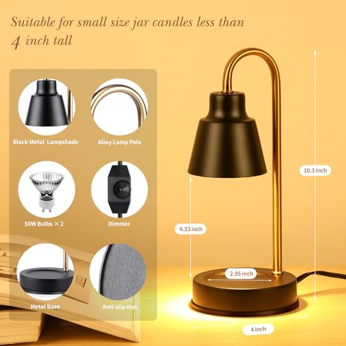 Candle Warmer Lamp with Timer, Dimmer, Adjustable Height and Heat, 2 Bulbs K486962
