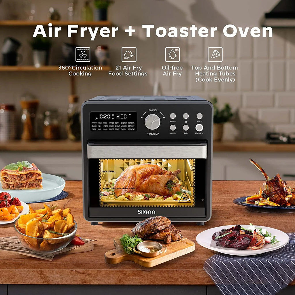 16 Quart Air Fryer Toaster Oven Combo, 1600W, Black B30948