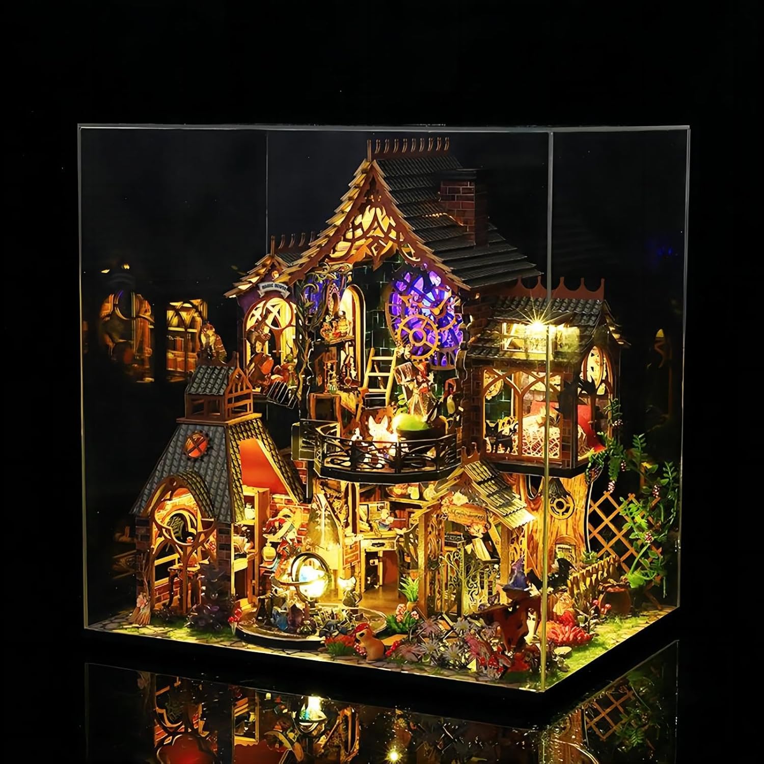 DIY Miniature House Kit with Dust Proof Cover and Tools for Adults M3348