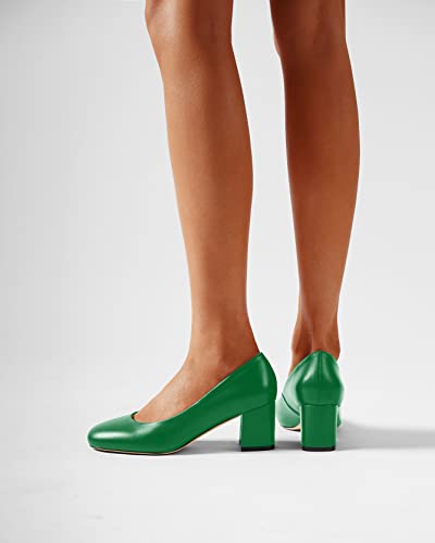 Women's Casual Leather Slip On Low Heel Pumps I320550