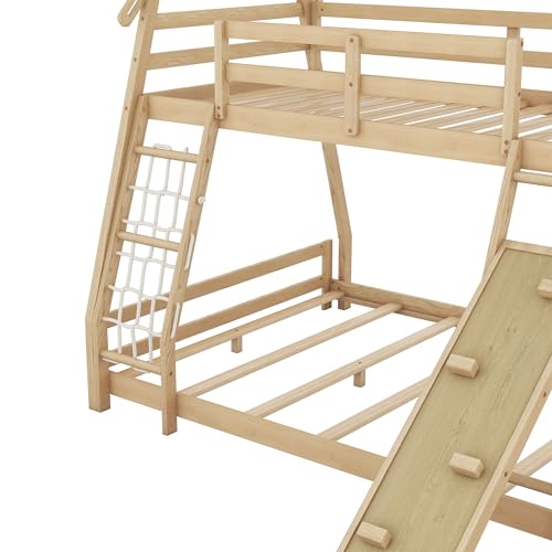 Loft Bed with Storage Shelves and Ladder for Kids Teens, Gray B47121