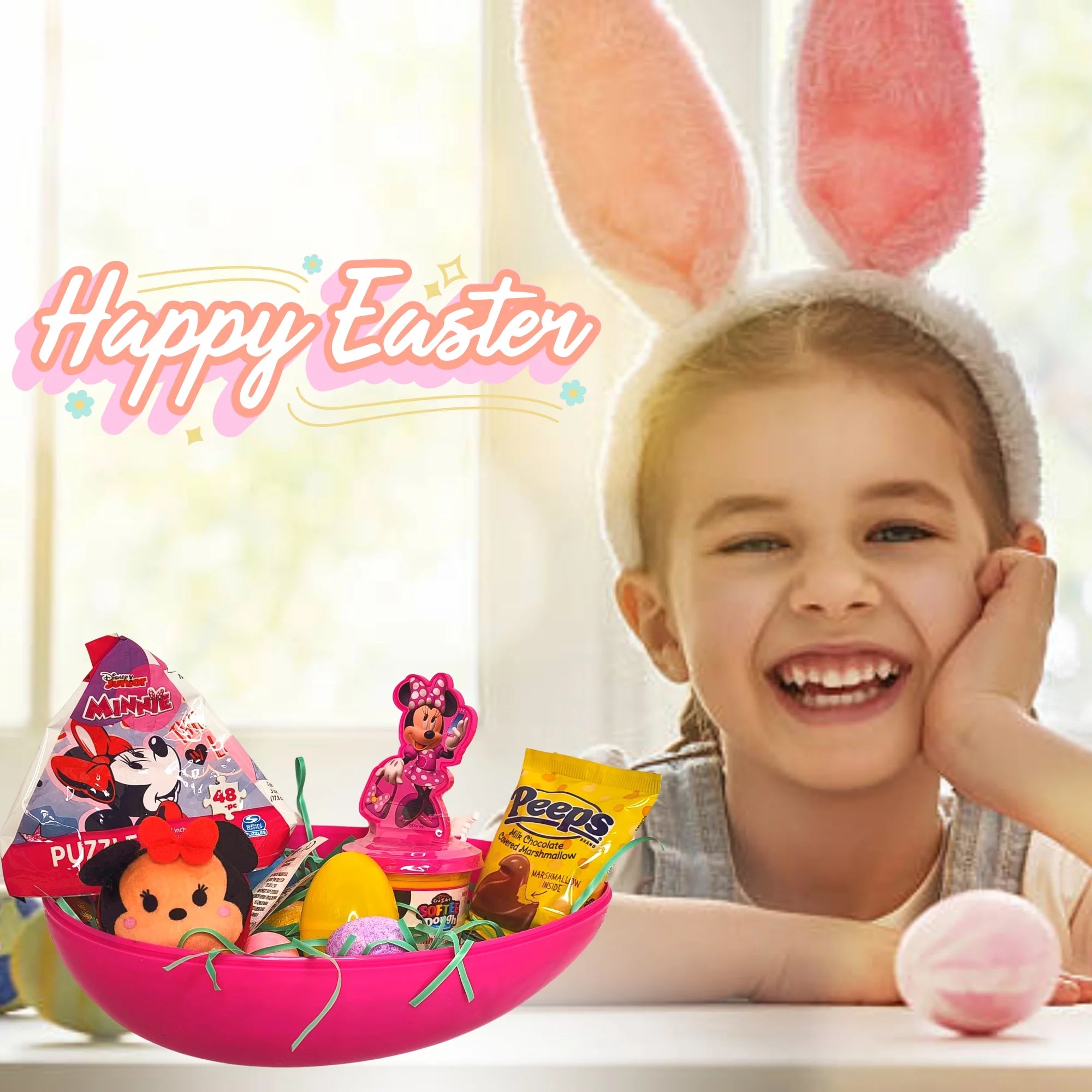 Jumbo Easter Egg with Plush Toy, Dough Figure, Candies & Reusable Container R5577