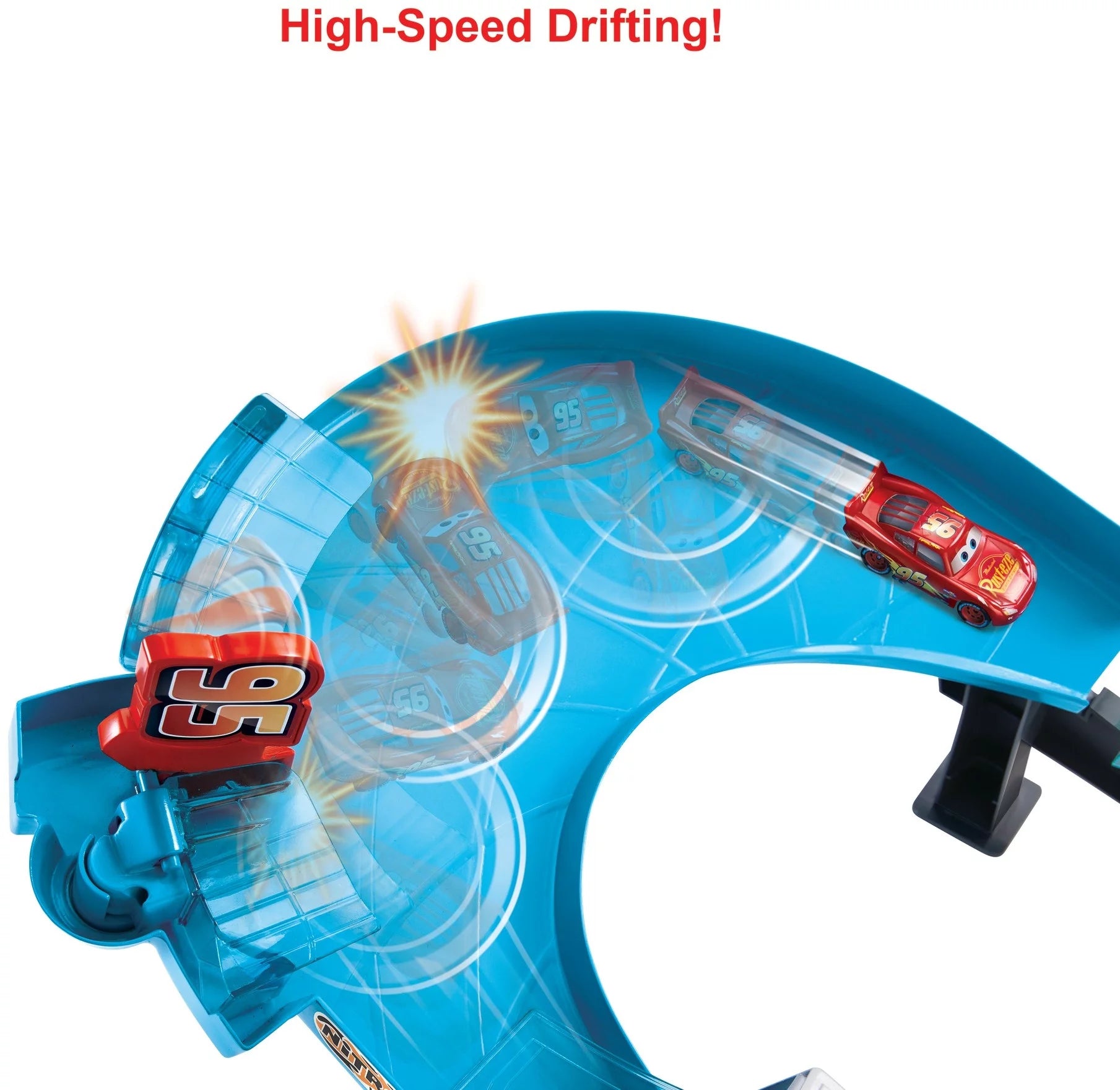 Disney Pixar Cars Double Circuit Speedway Playset with Lightning McQueen Toy Car W950320