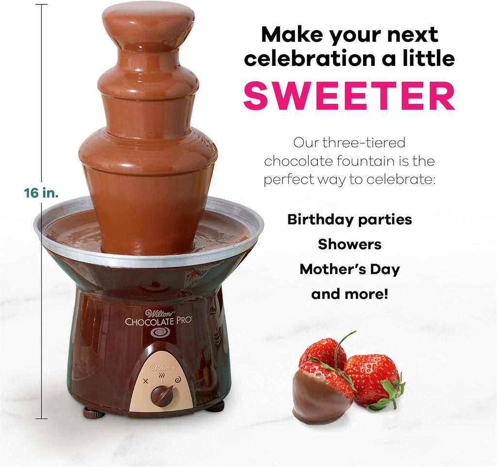 Chocolate Fountain and Fondue Fountain, 3-Tier, 16-Inches Tall, 4-lb Capacity M5320