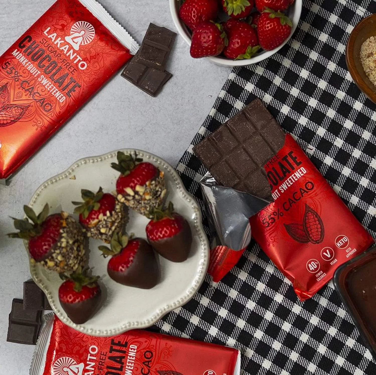 Sugar Free Chocolate Bars - 55% Dark Cacao, Keto, 8 Pack G170333