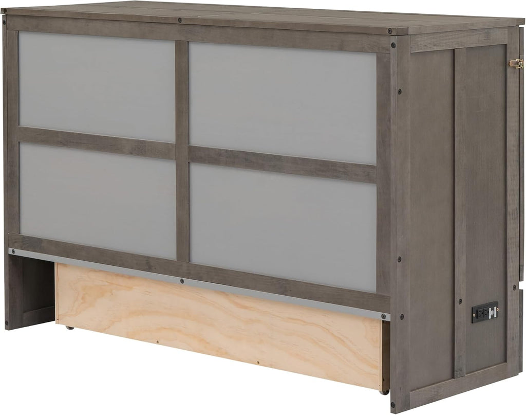Murphy Bed Cabinet with Drawer and Charging Station, Foldable for Small Spaces G14337