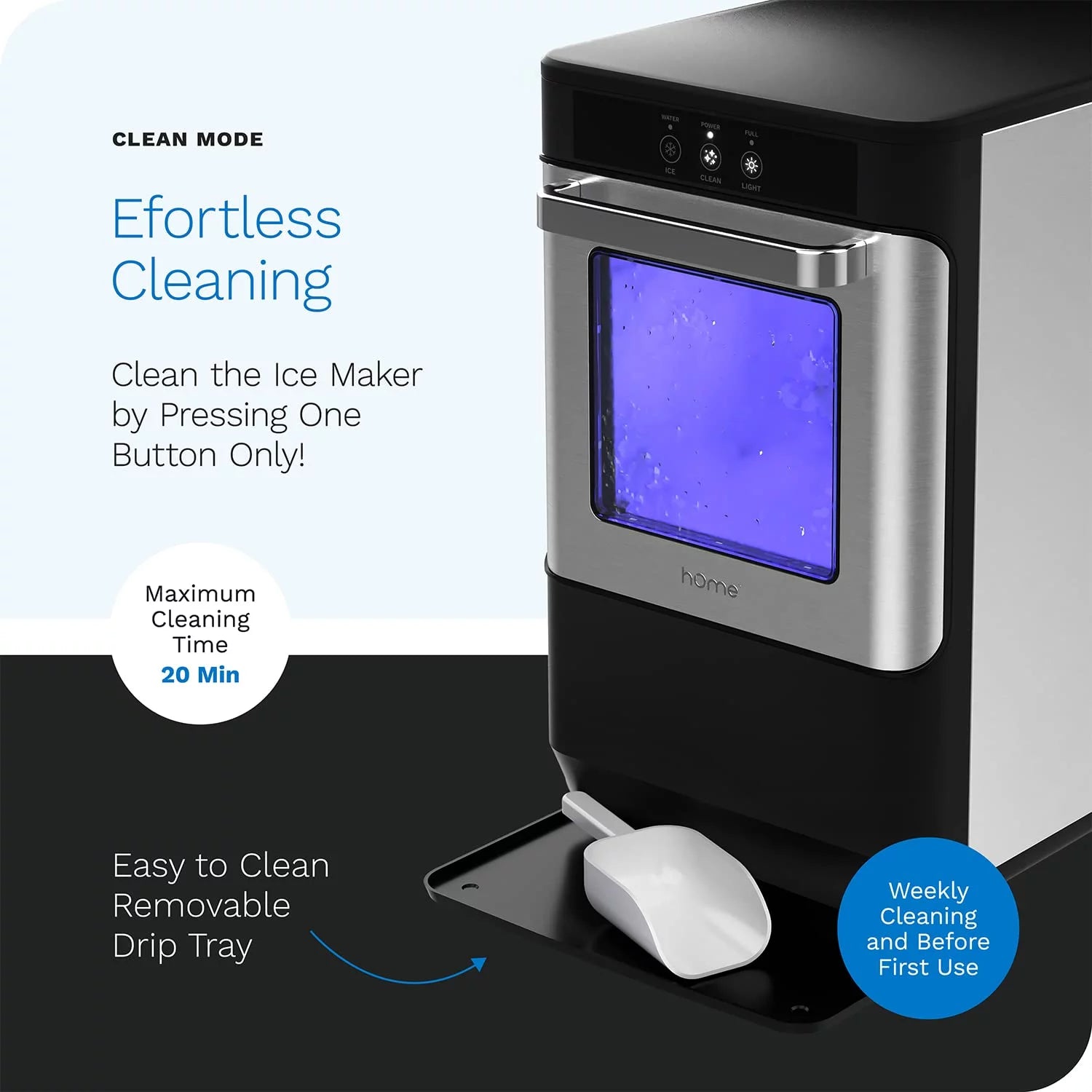 Nugget Ice Maker with Touch Screen, Portable and Compact W254