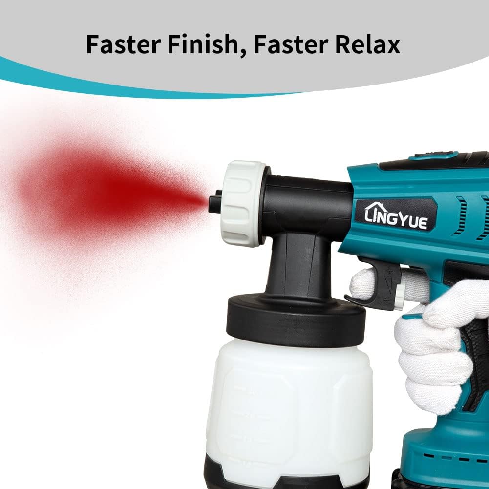 Cordless Paint Sprayer for 18V Battery, 3 Spray Patterns, HVLP Spray Gun for Home Use Q959