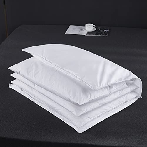 Adjustable Goose Feather Pillow with Cotton Cover, King Size I1004