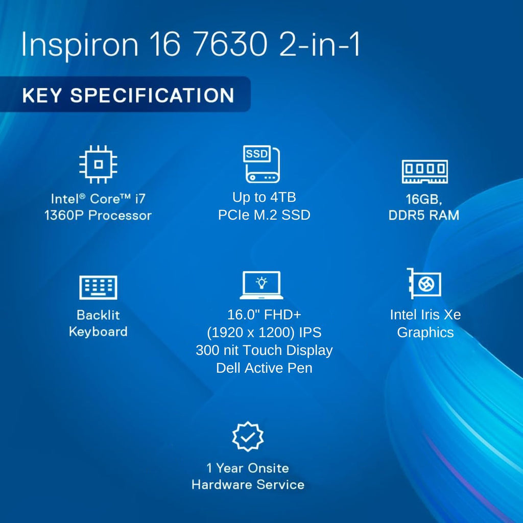 16" 2-in-1 Business Laptop, FHD+ Touchscreen, Intel Core i7, 16GB RAM, 2TB SSD S700