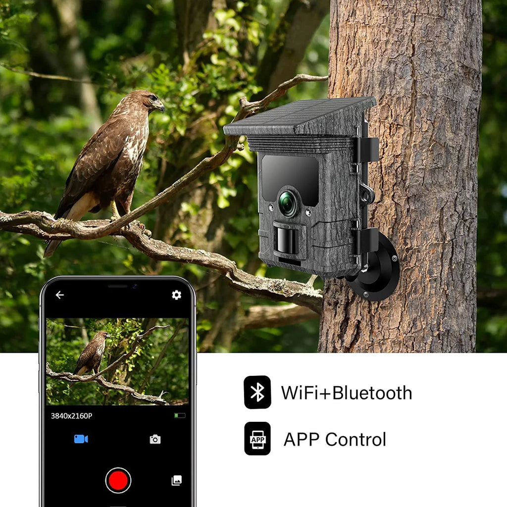 Solar Powered Trail Camera 4K 48MP WiFi Game Camera with Night Vision E29306