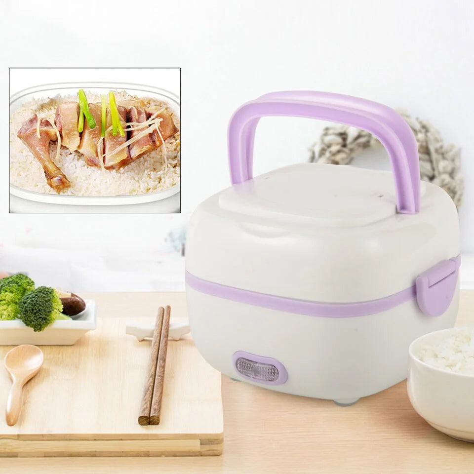 Portable Electric Lunch Box Rice Cooker Food Steamer 1L H84971