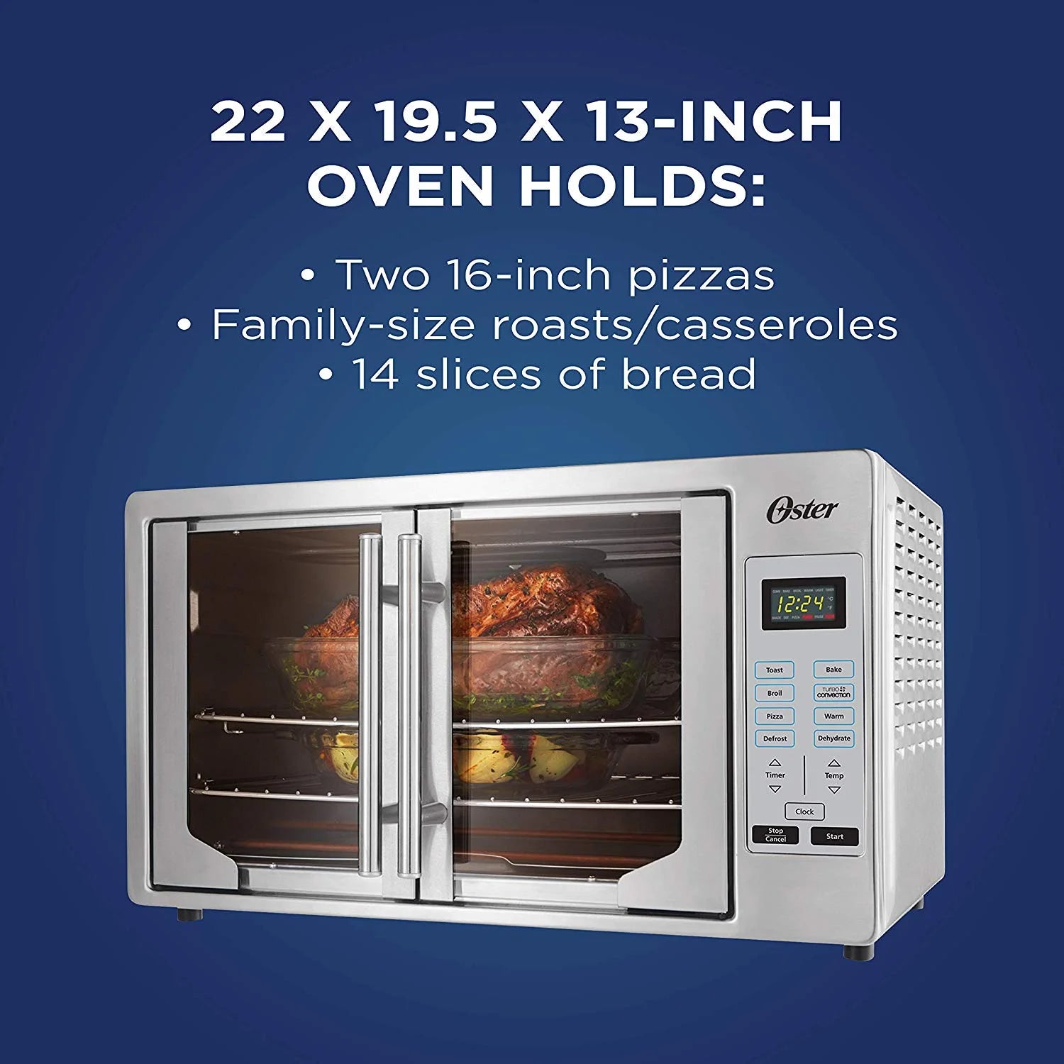 Air Fryer Toaster Oven, 10-in-1, XL Fits 2 Pizzas, Stainless Steel K876997