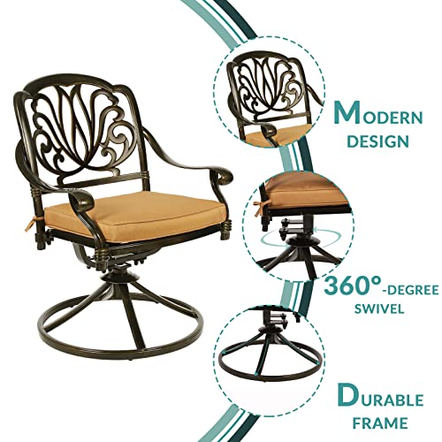 Outdoor Patio Dining Set with 2 Swivel Rocker Chairs and Round Table F46980