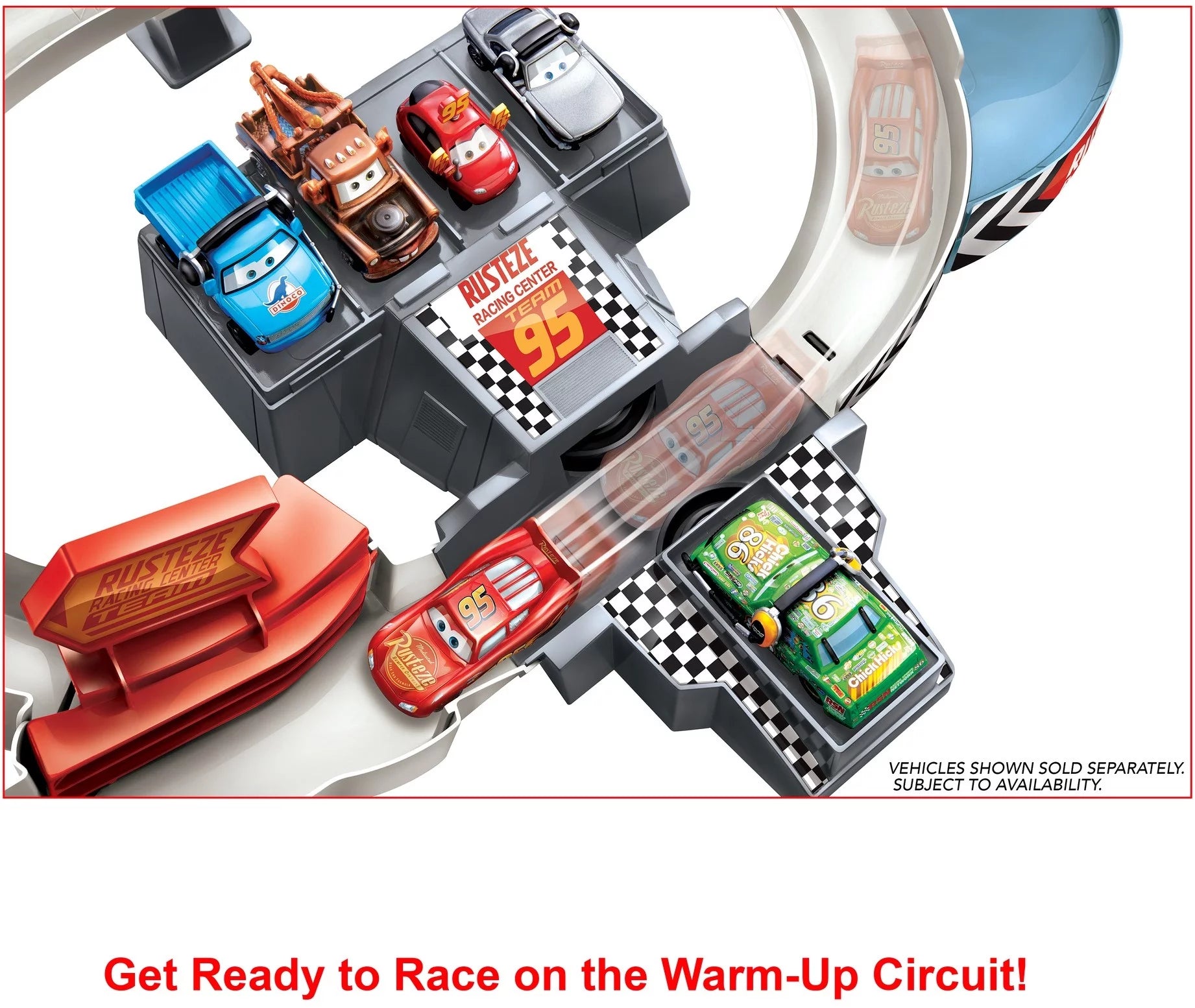 Disney Pixar Cars Double Circuit Speedway Playset with Lightning McQueen Toy Car W950320