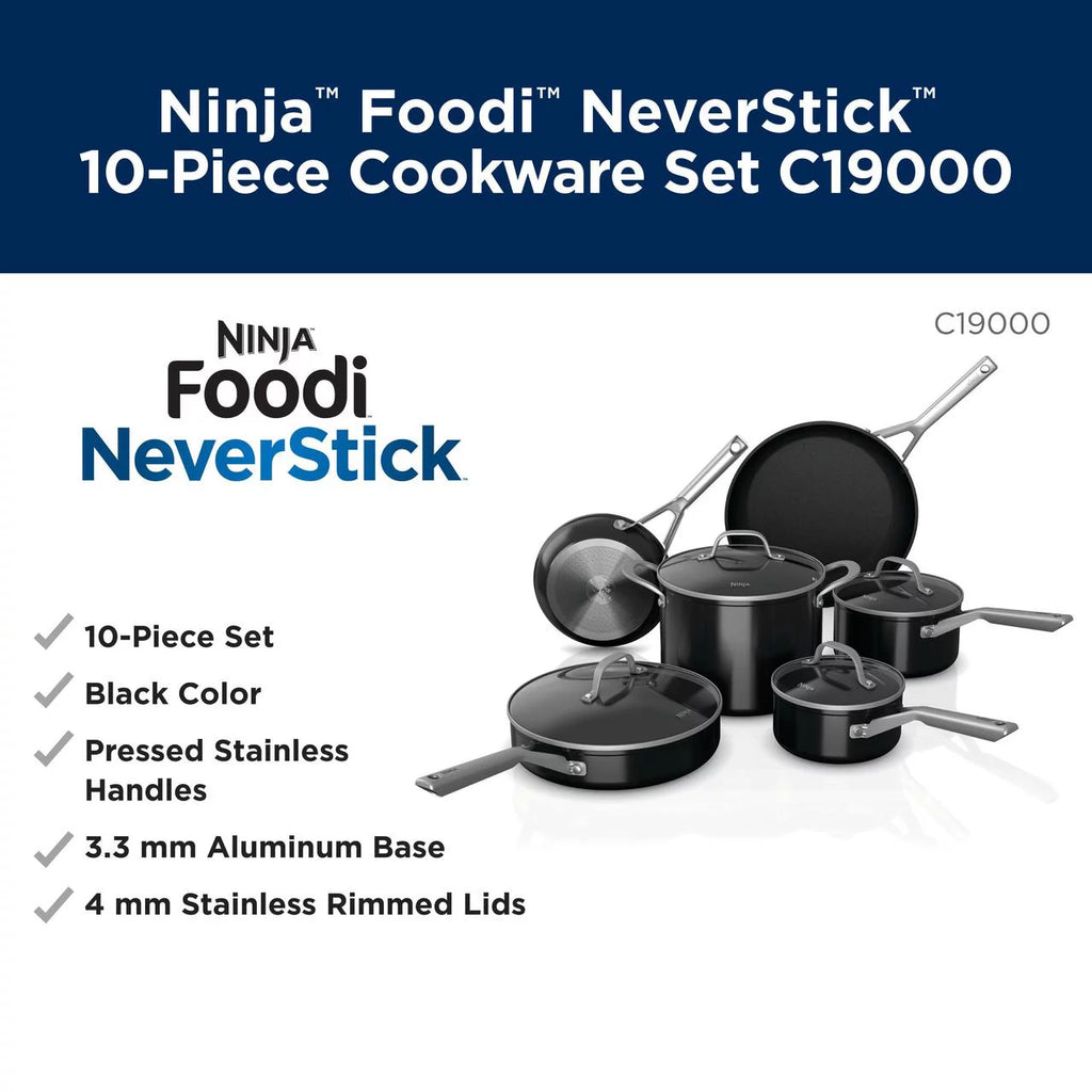 10-Piece Nonstick Cookware Set, Black P56302