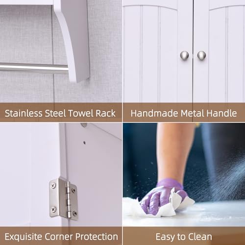 Bathroom Wall Cabinet with Towel Bar, Over The Toilet Storage R7272