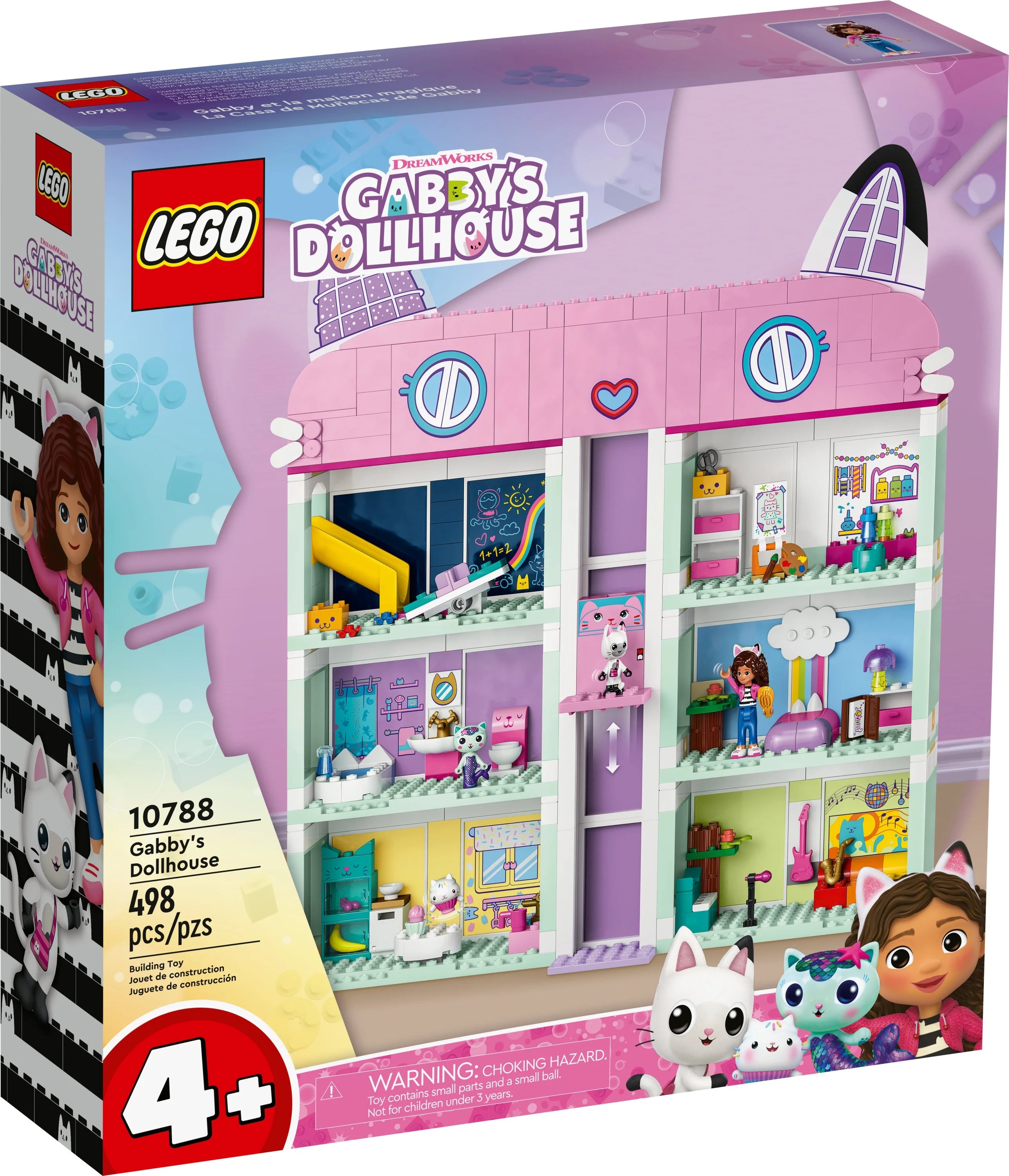 Gabby’s Dollhouse 8-Room Playhouse Building Toy Set for Kids Ages 4+ D399