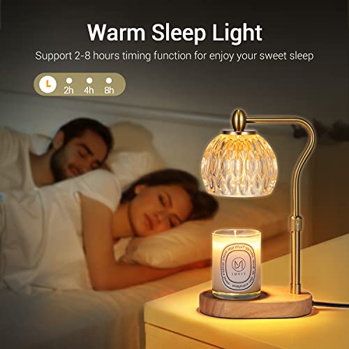Candle Warmer Lamp with Timer and Dimmer, Height Adjustable, 2 Bulbs I55863