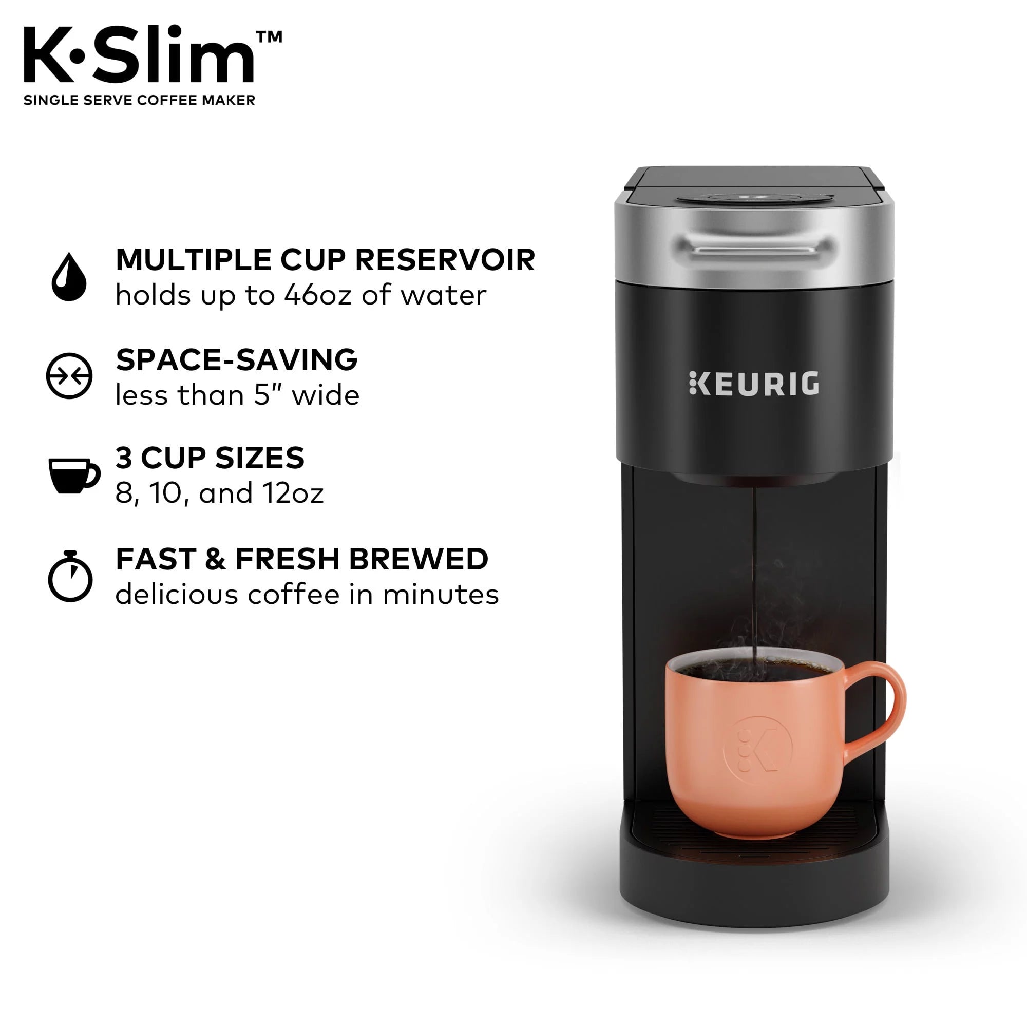 Single Serve K-Cup Pod Coffee Maker, Black I6969