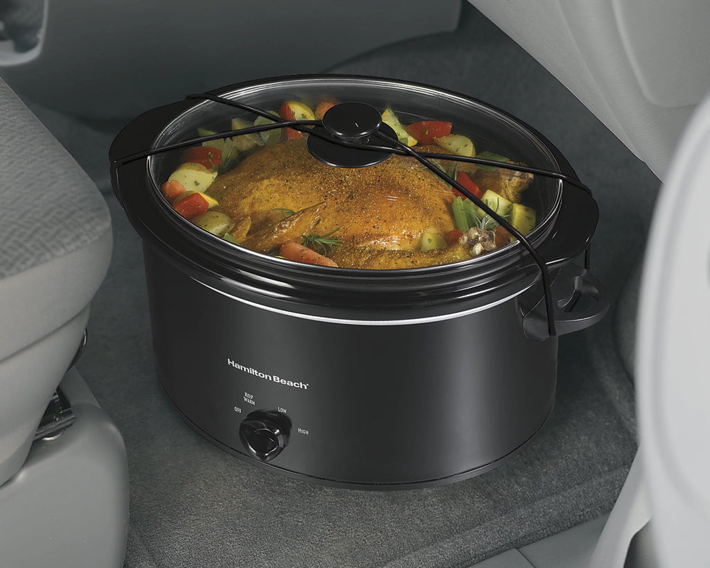 Portable Slow Cooker, 5 Quart, Removable Crock, Black F481
