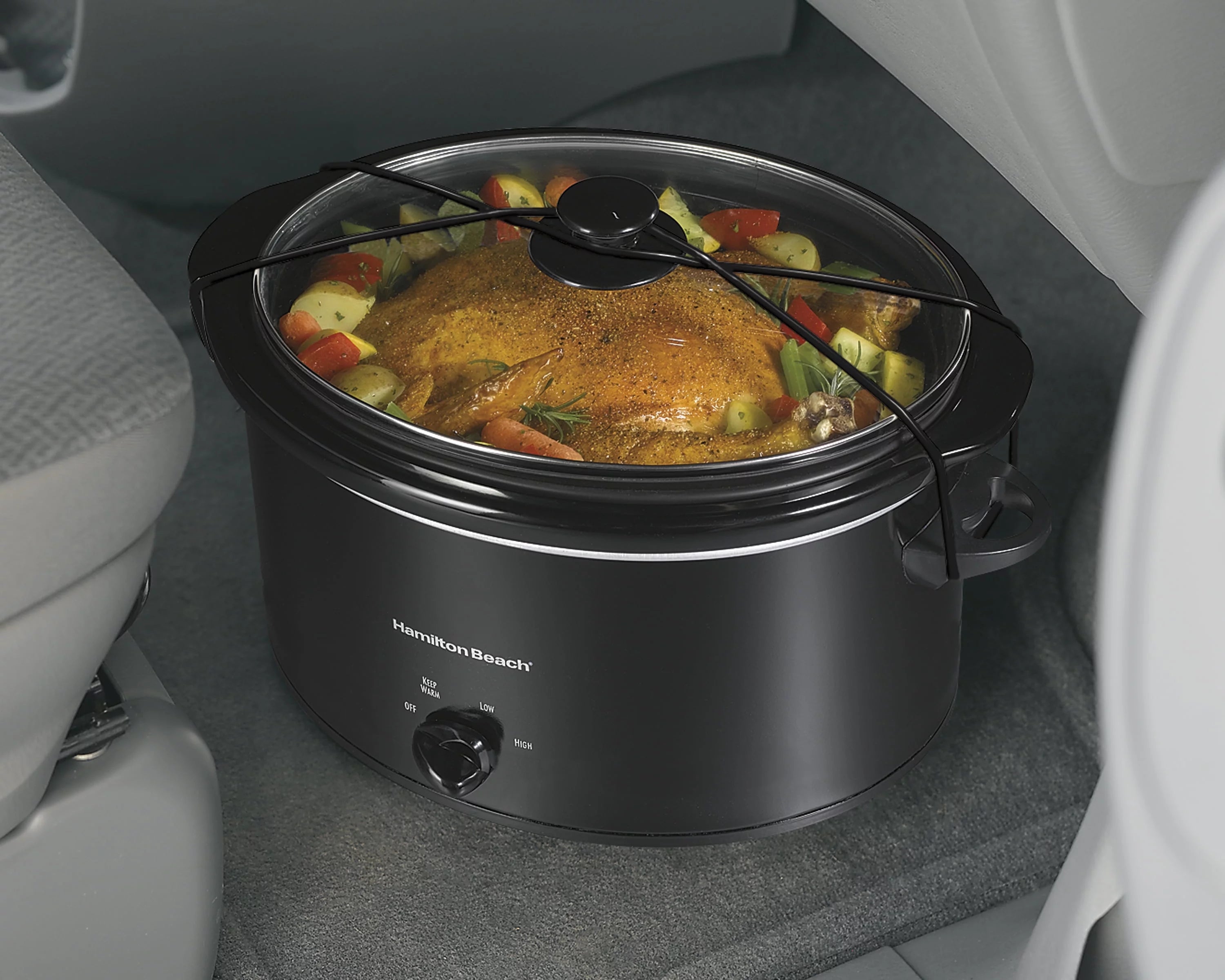 Portable Slow Cooker, 5 Quart, Removable Crock, Black F481